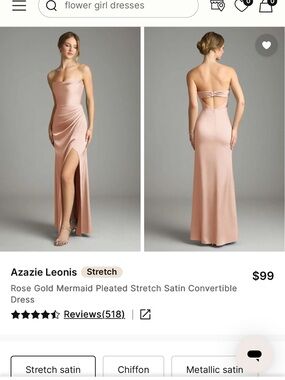AZAZIE Leonis Dress Rose Gold Sz6 BNWT